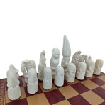 Soapstone Hand-carved Chess Set //1014CM-203GR