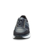 Men's Genuine Leather + Suede Casual Sneakers // Navy Blue (Euro: 42)