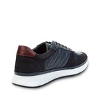 Men's Genuine Leather + Suede Casual Sneakers // Navy Blue (Euro: 43)