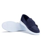 Men's Suede Slip On Casual Shoes // Navy Blue (Euro: 43)