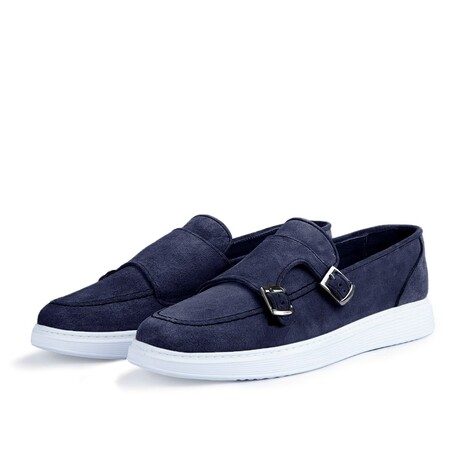 Men's Suede Slip On Casual Shoes // Navy Blue (Euro: 40)