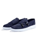 Men's Suede Slip On Casual Shoes // Navy Blue (Euro: 45)