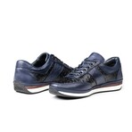 Men's Ostrich Genuine Leather Casual Sneakers // Navy Blue (Euro: 43)