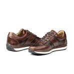 Men's Ostrich Genuine Leather Casual Sneakers // Brown (Euro: 45)