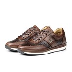 Men's Ostrich Genuine Leather Casual Sneakers // Brown (Euro: 41)