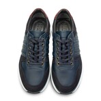 Men's Genuine Leather + Suede Casual Sneakers // Navy Blue (Euro: 45)