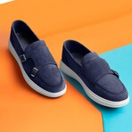 Men's Suede Slip On Casual Shoes // Navy Blue (Euro: 40)