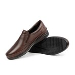 Men's Genuine Leather Slip On Casual Shoes // Brown (Euro: 41)