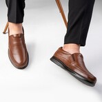 Men's Genuine Leather Slip On Casual Loafers // Tan (Euro: 41)