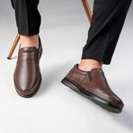 Men's Genuine Leather Slip On Casual Shoes // Brown (Euro: 43)