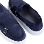 Men's Suede Slip On Casual Shoes // Navy Blue (Euro: 45)