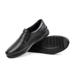 Men's Genuine Leather Slip On Casual Shoes // Black (Euro: 41)