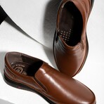 Men's Genuine Leather Slip On Casual Shoes // Tan (Euro: 43)