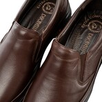 Men's Genuine Leather Slip On Casual Shoes // Brown (Euro: 45)