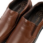 Men's Genuine Leather Slip On Casual Loafers // Tan (Euro: 41)