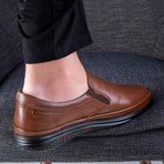 Men's Genuine Leather Slip On Casual Shoes // Tan (Euro: 41)