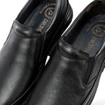 Men's Genuine Leather Slip On Casual Shoes // Black (Euro: 42)