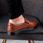 Men's Genuine Leather Slip On Casual Loafers // Tan (Euro: 40)