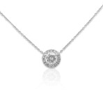 14K White Gold Diamond Pendant Necklace // 18" // New