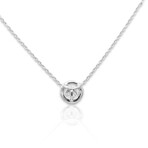 14K White Gold Diamond Pendant Necklace // 18" // New