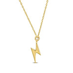 Lightning Bolt Pendant with Chain // 14k Yellow Gold // 17"