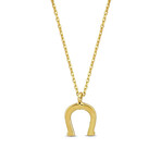 Horseshoe Pendant with Chain // 14k Yellow Gold // 17"