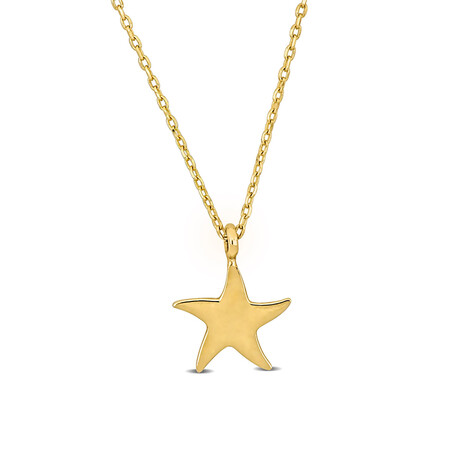 Star Pendant with Chain // 14k Yellow Gold // 17"