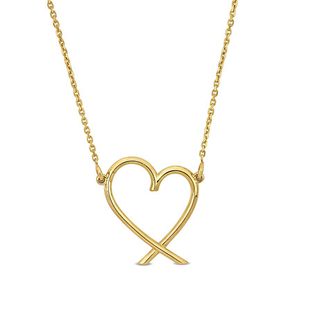 Heart Necklace // 14k Yellow Gold // 17"