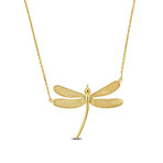 Dragonfly Necklace // 14k Yellow Gold // 17".