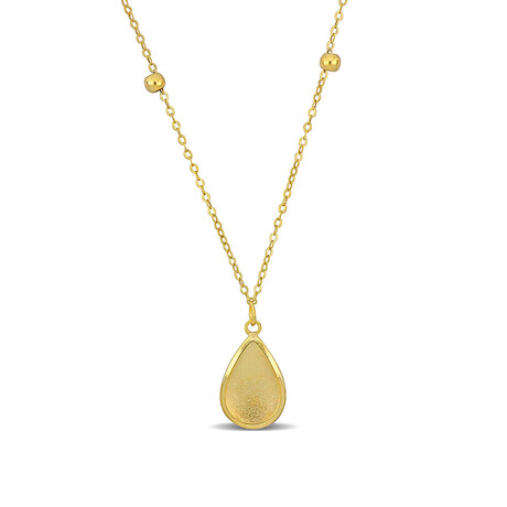 Teardrop Pendant with Chain // 14k Yellow Gold // 18"