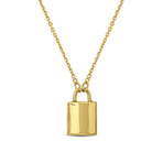 Padlock Necklace // 14k Yellow Gold // 17"