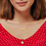 Dragonfly Necklace // 14k Yellow Gold // 17".