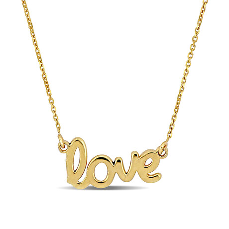 "Love" Necklace // 14k Yellow Gold // 16.5".