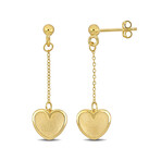 Heart Drop Chain Earrings // 14k Yellow Gold