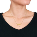 Dragonfly Necklace // 14k Yellow Gold // 17".