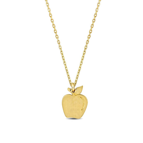 Apple Pendant with Chain // 14k Yellow Gold // 17" (5.5)