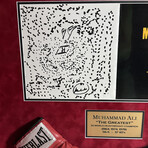 Muhammad Ali Autographed + Hand Drawn Boxing Ring Art From Ringside Book // Shadow Box Framed w/ Gloves