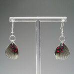 Genuine Pink Spotted Metalmark Wing Earring v.1