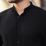 Crewneck Muslin Short Sleeve Shirt // Black (M)