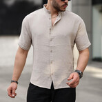 Crewneck Muslin Short Sleeve Shirt // Beige (L)