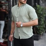 Crewneck Muslin Short Sleeve Shirt // Light-Khaki (S)