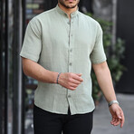 Crewneck Muslin Short Sleeve Shirt // Light-Khaki (L)