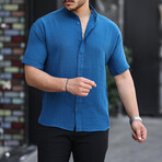 Crewneck Muslin Short Sleeve Shirt // Indigo (S)