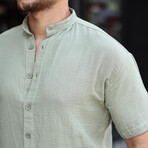 Crewneck Muslin Short Sleeve Shirt // Light-Khaki (M)