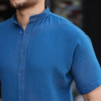 Crewneck Muslin Short Sleeve Shirt // Indigo (L)