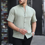 Crewneck Muslin Short Sleeve Shirt // Light-Khaki (L)