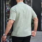 Crewneck Muslin Short Sleeve Shirt // Light-Khaki (L)