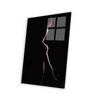 Nude Woman Bodyscape Sensual Standing Up Naked On Black Background V Print on Acrylic Glass by Alessandro Della Torre (16"H x 24"W x 0.25"D)