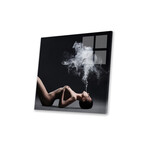 Smoking Lady II Print on Acrylic Glass by George Mayer (24"H x 24"W x 0.25"D)