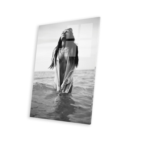 Lady On The Beach V Print on Acrylic Glass by George Mayer (16"H x 24"W x 0.25"D)